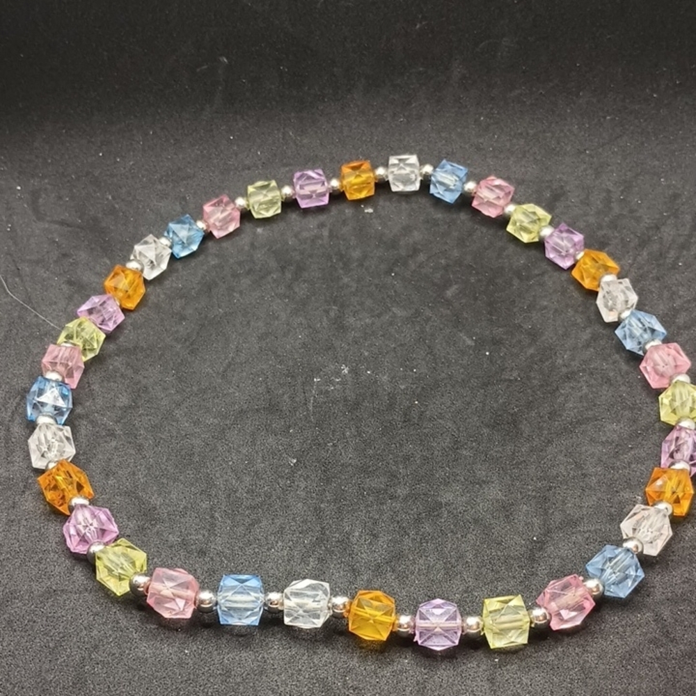 Pink and Blue Faceted Beaded Jewelry